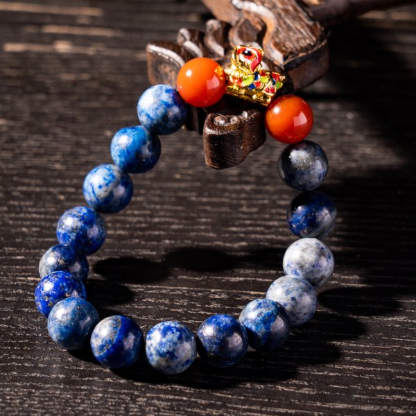 10mm Kyanite red agate transfer bracelet-Balance mind and body to reduce stress