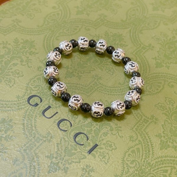 Double G latest natural black agate bracelet